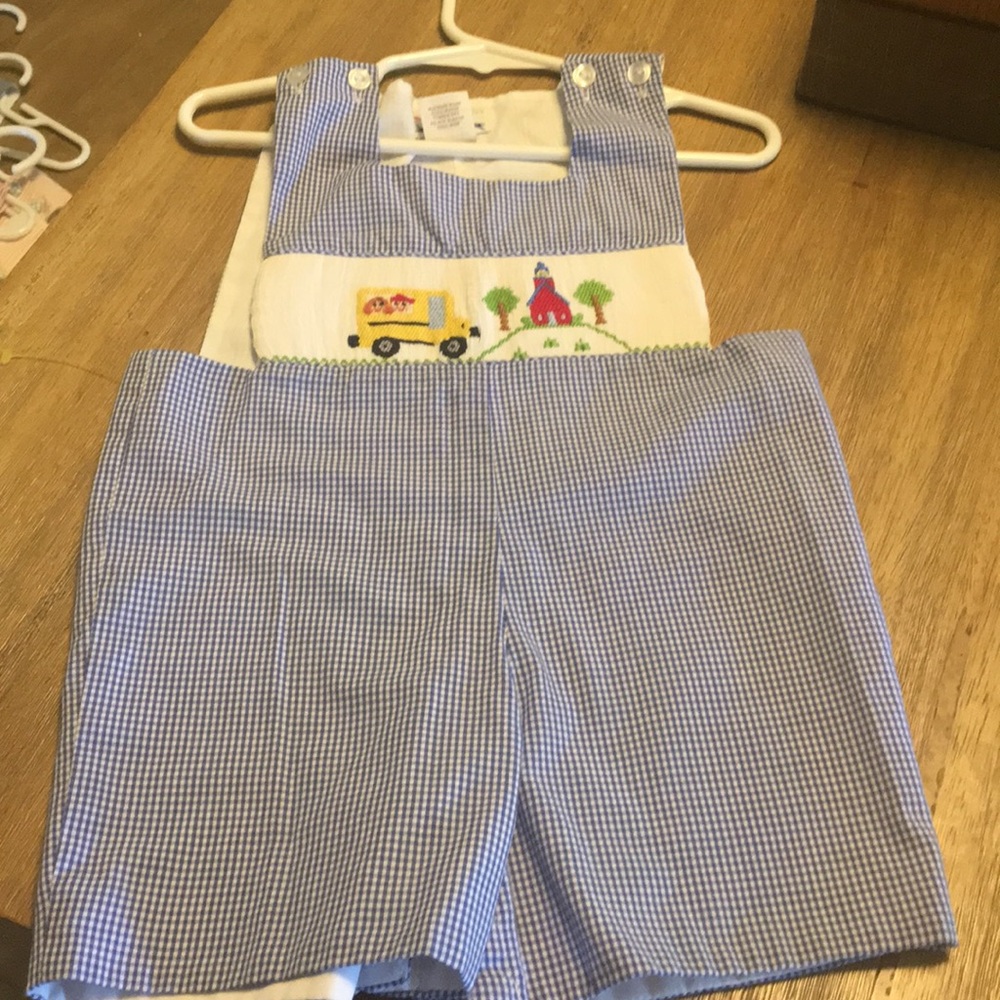 Boys smocked Back to school outfit!!